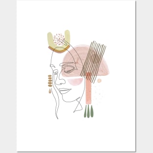 Abstract modern woman face Posters and Art